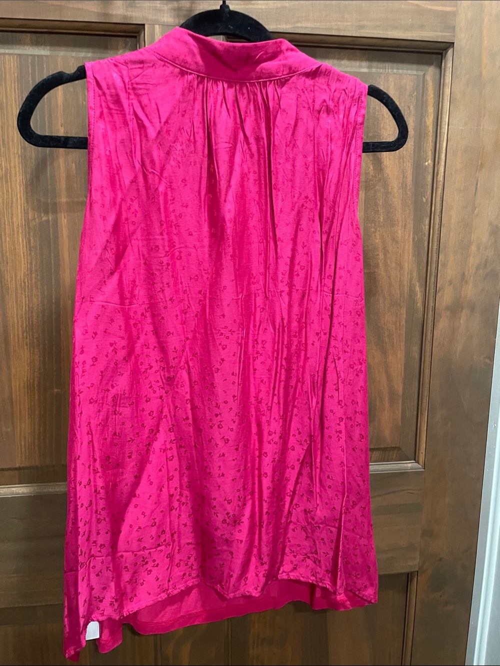 LOFT Bright Pink Patterned Sleeveless Top